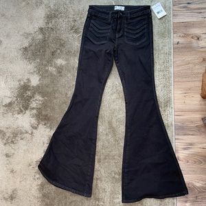 FREE PEOPLE FLARE BLACK JEANS SZ 27 NWT